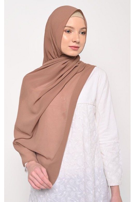 Pasmina Cerutti Baby Doll Jahit Tepi Rosybrown